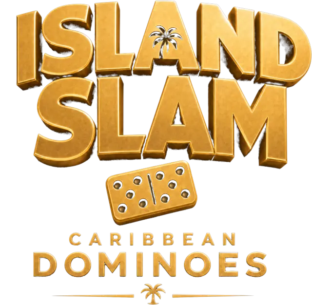 Island Slam logo — gold lettering with a domino