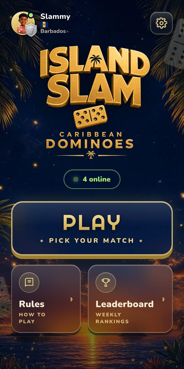 Island Slam home screen